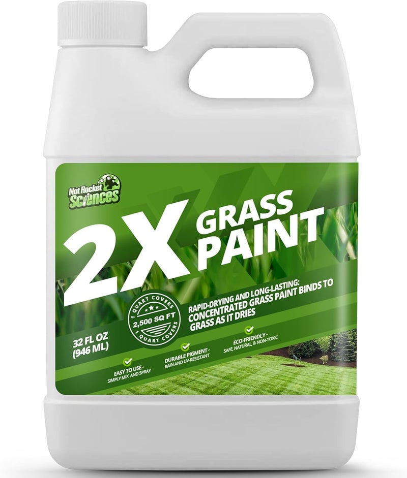 Not Rocket Sciences 32oz 2X Green Grass Paint for Lawn, Ideal Turf Paint & Green Lawn Spray to Renew Discolored Lawns, Concentrated Grass Dye, Premium Colorant for Vibrant and Lush Greener Lawns - Image 1